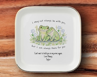 Long Distance Relationship Gift Personalized Jewelry Dish Boyfriend Girlfriend Ring Tray Miss You Gift Anniversary Frog Couple Keepsake