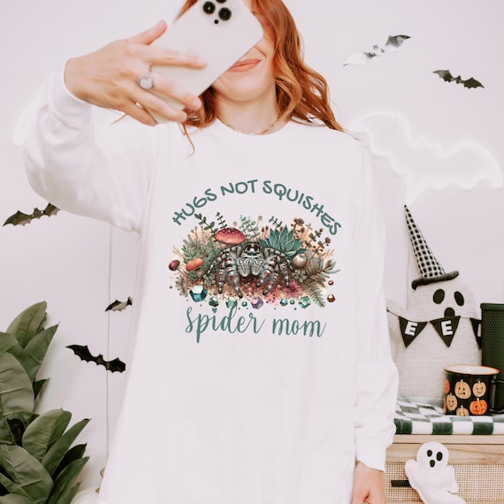 Hugs Not Squishes Jumping Spider Shirt Funny Spider Lover Gift Comfort Colors Tee Cute Regal Jumping Spider Mom Insect T Shirt