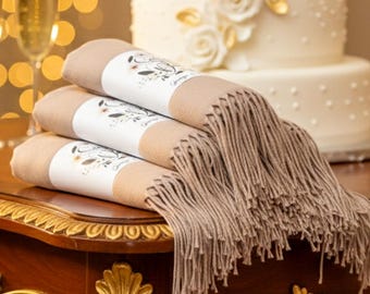 Pashmina Shawl, Wedding Favors Shawl for Guests in Bulk, Bridal Shower Favors, Fall Wedding Favors
