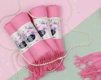 Custom Pashmina Shawl, Wedding Favors for Guests in Bulk, Bridal Shower Favors, Fall Wedding Favors,