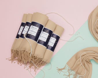 Personalized Pashmina Shawl, Wedding Favors for Guests in Bulk, Bridal Shower Favors, Fall Wedding Favors, Bridal Shower Shawls for Guests