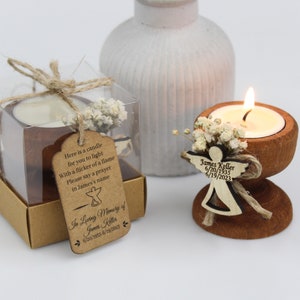 Personalized Memorial Candle Favors with Tag: Celebration of Life, Grief Gift