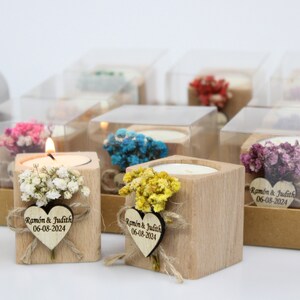 50 Pcs Personalized Candle Wedding Favor, Wedding Favors for Guests in Bulk, Wedding Gifts for Guests, Rustic Wedding, Bridal Shower Favors