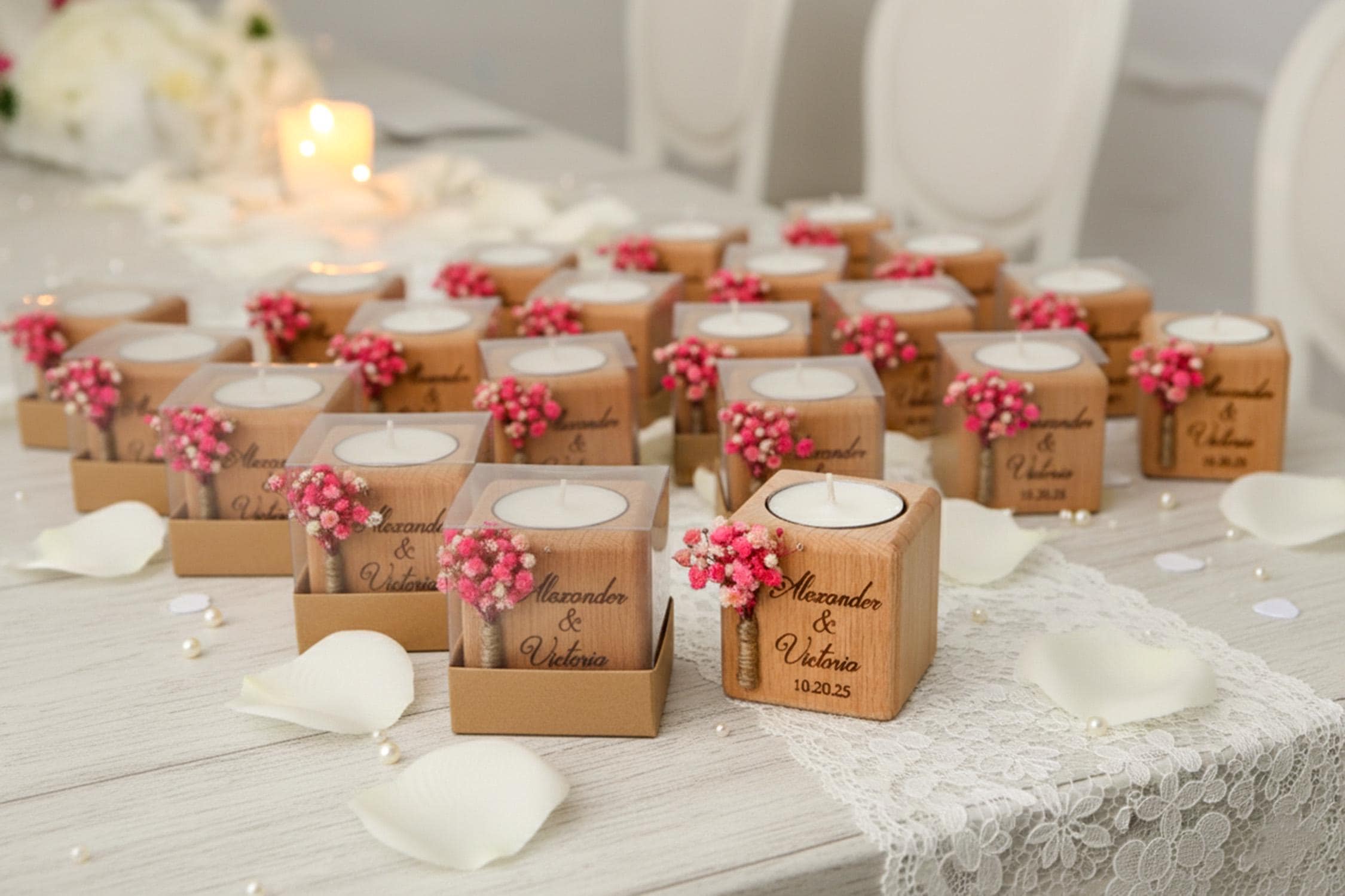 Engraved Candle Favors, Wedding Favors for Guests in Bulk, Personalized ...
