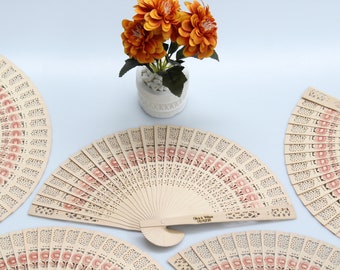 Bulk Palm Personalized Hand Fans • Wooden Fan • Traditional Mexican Wedding Favors • Custom Hand Fans Wedding • Unique Wedding Favor Ideas