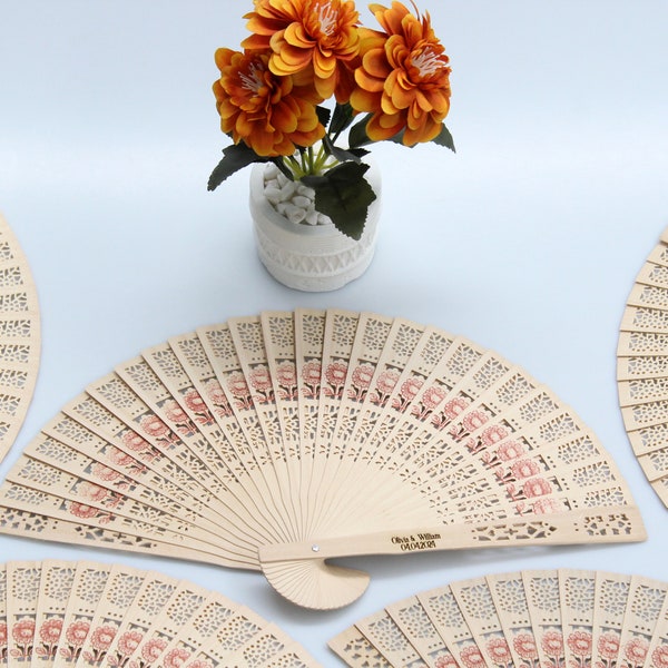 Bulk Palm Personalized Hand Fans • Wooden Fan • Traditional Mexican Wedding Favors • Custom Hand Fans Wedding • Unique Wedding Favor Ideas