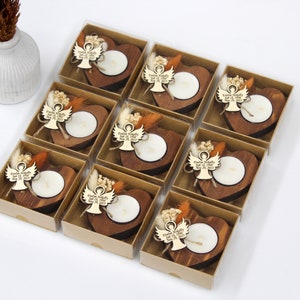 Personalized Memorial Candle Favors: Heart, Dried Flowers, Sympathy Gift (75 pcs)