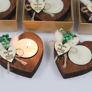 Personalized Wedding Candle Favors for Guests in Bulk Christmas Wedding Bridal Shower Favors Party Favors Winter Wedding Rustic Wedding Gift