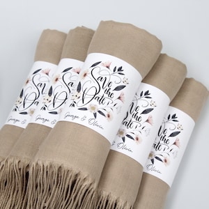 Taupe pashmina-sjaal, trouwbedankjes sjaal voor gasten in bulk, vrijgezellenfeest gunsten, herfst trouwbedankjes