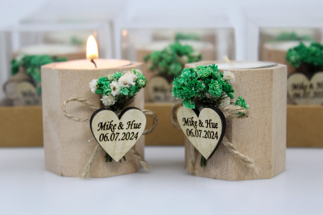 Personalized Candle Wedding Favors for Guests in Bulk Rustic Wedding ...