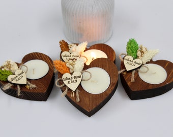 Personalized Wood Candle Holder Personalized Wedding Round Candle Wooden Tealight Holder Wedding Favors For Guests Rustic Favors Handmade