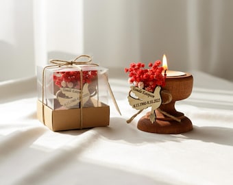 Bomboniere funebri personalizzate, candela commemorativa personalizzata, portacandele in legno, regalo di condoglianze