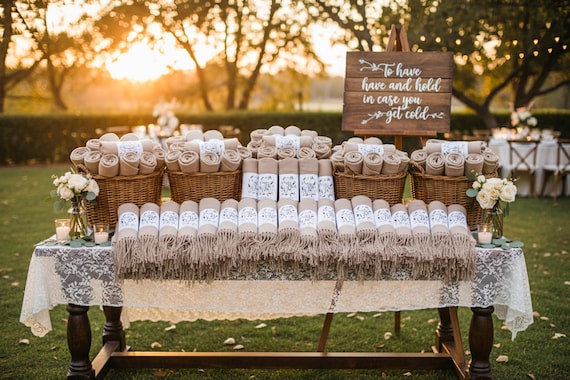 Personalized Wedding Favors, Pashmina Shawl, Bridal Shower Favors, Fall Wedding Favors, Wedding Favors for Guests in Bulk