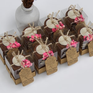 Personalized Memorial Candle Favors with Dried Flowers (60 Pcs)
