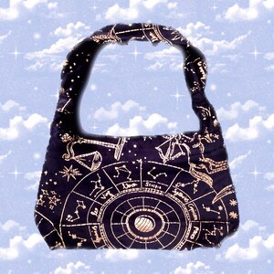 Whimsigoth Geldbörse Handgemachte Taschen für Hippie Boho und Gothic Stil Sternzeichen Stoff für Astologie-Liebhaber Accesoires für Witchy Kleiderschrank