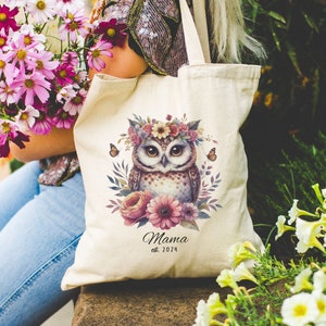 Pouch XL - Brown Tan Owl Floral