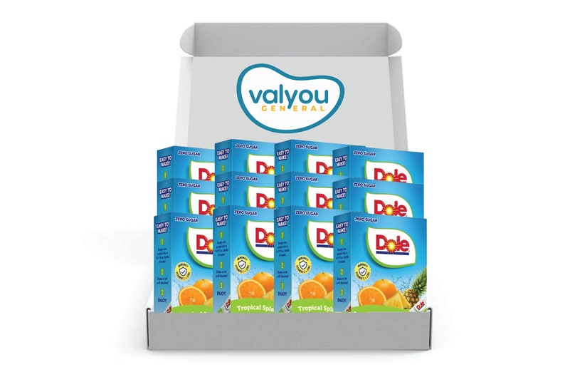 12 Packs full Box Dole on the Go Variety Flavor Drink Mix 6 Packets per Pack Low Calorie, Zero