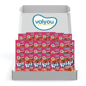 48 Packs (Full Box) | Kool-Aid Strawberry Powdered Soft Drink Mixes | Koolaid, Kool Aid, Drink Mix, Beverage Mix, Koolaid Fruit Flavor Juice