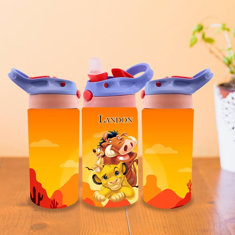 Lion King Custom Kids Water Bottle Personalized With Name Toddler ...
