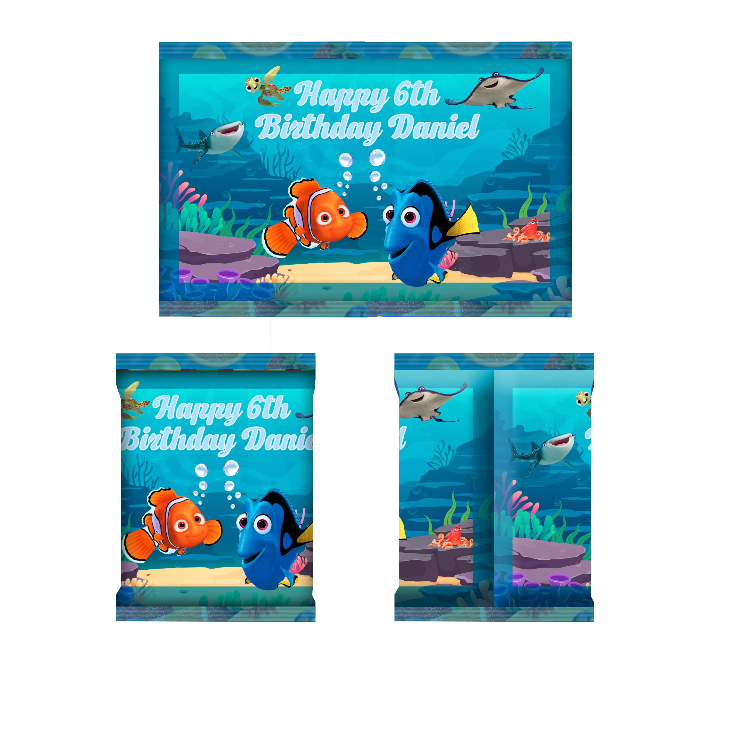 Finding Nemo Fruit Gummies Snack Adhesive Wrap 0.9OZ or Assembled