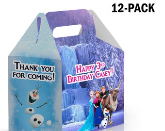 Cajas de dulces de Olaf Gable / Paquete de 12 / Frozen, recuerdos y artículos para fiestas de Olaf / Personalizables con nombre y edad