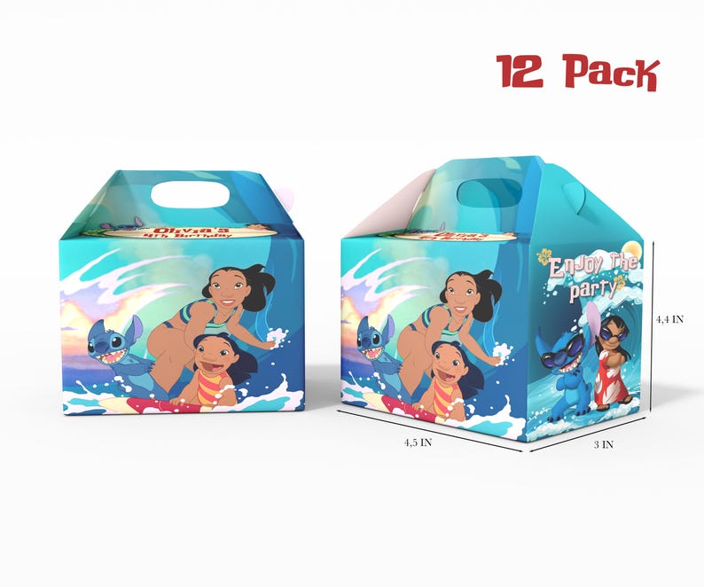 Lilo Box Lilo and Stitch Birthday Gable Candy Box - 12pack - 4.4x4.5x3in ...
