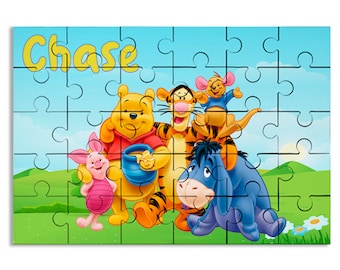 希少なヴィンテージ1970年代「くまのプーさん」48ピース段ボール製