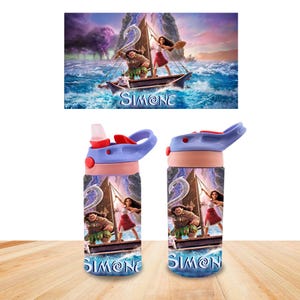 Moana 2 Custom Kids Steel Water Bottle Personalized with Name - Toddler Insulated Tumbler 12oz