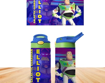 Buzz Lightyear Anpassad Barn Vattenflaska Personlig Med Namn Isolerad Tumbler 355 ml