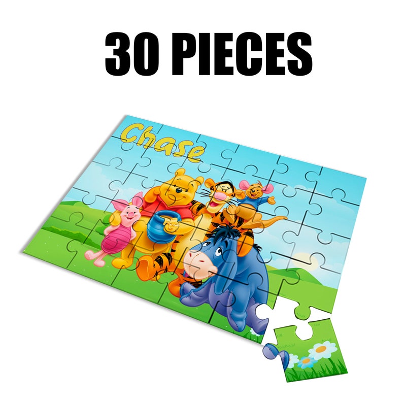 Winnie the Pooh Custom Jigsaw Puzzle for Kids With Name - 30pcs | 7.5x9 ...