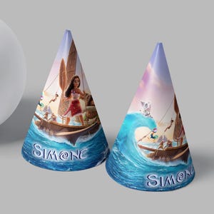 Moana 2 Birthday Party Hats - 12Pack – Customizable with Name and Age – Moana Party Favors and Party Supplies
