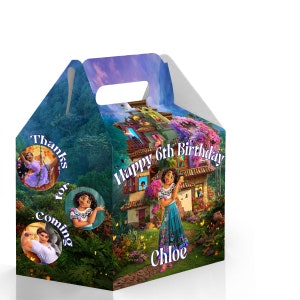 Encanto Gable Candy Box - 12Pack - 4.4x4.5x3in - Customizable with Name and Age – Encanto Birthday Party Favors and Supplies