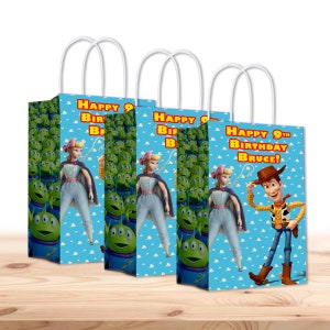 Toy Story Gift Favor Bags for Kids - 12pack - Customizable with Name and Age | Toy Story Birthday Gift Favor Bags for Kids Party