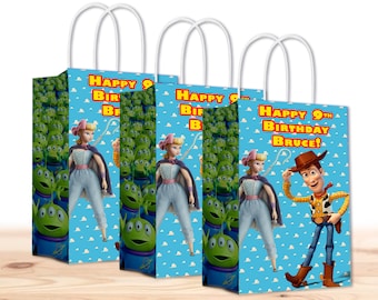 Toy Story-cadeauzakjes voor kinderen - 12 stuks - aanpasbaar met naam en leeftijd | Toy Story Verjaardagscadeau Bedankzakjes voor kinderfeestje