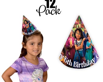 Encanto Birthday Party Hats for Kids - 12Pack – Customizable with Name and Age | Encanto Birthday Party Supplies and Favors