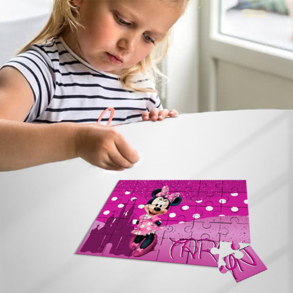 Minnie Mouse Jigsaw Puzzle for Kids With Name - 30pcs | 7.5x9.5in ...