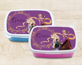 Rapunzel Custom Kids Lunch Box for School with Name - Picnic Personalized Snack Container -  Kids Back to School Essentials