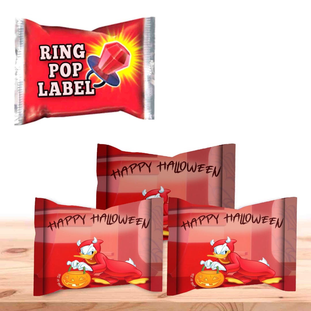 Donald Duck Halloween Ring Pop Labels for Kids Candy Party Favor ...