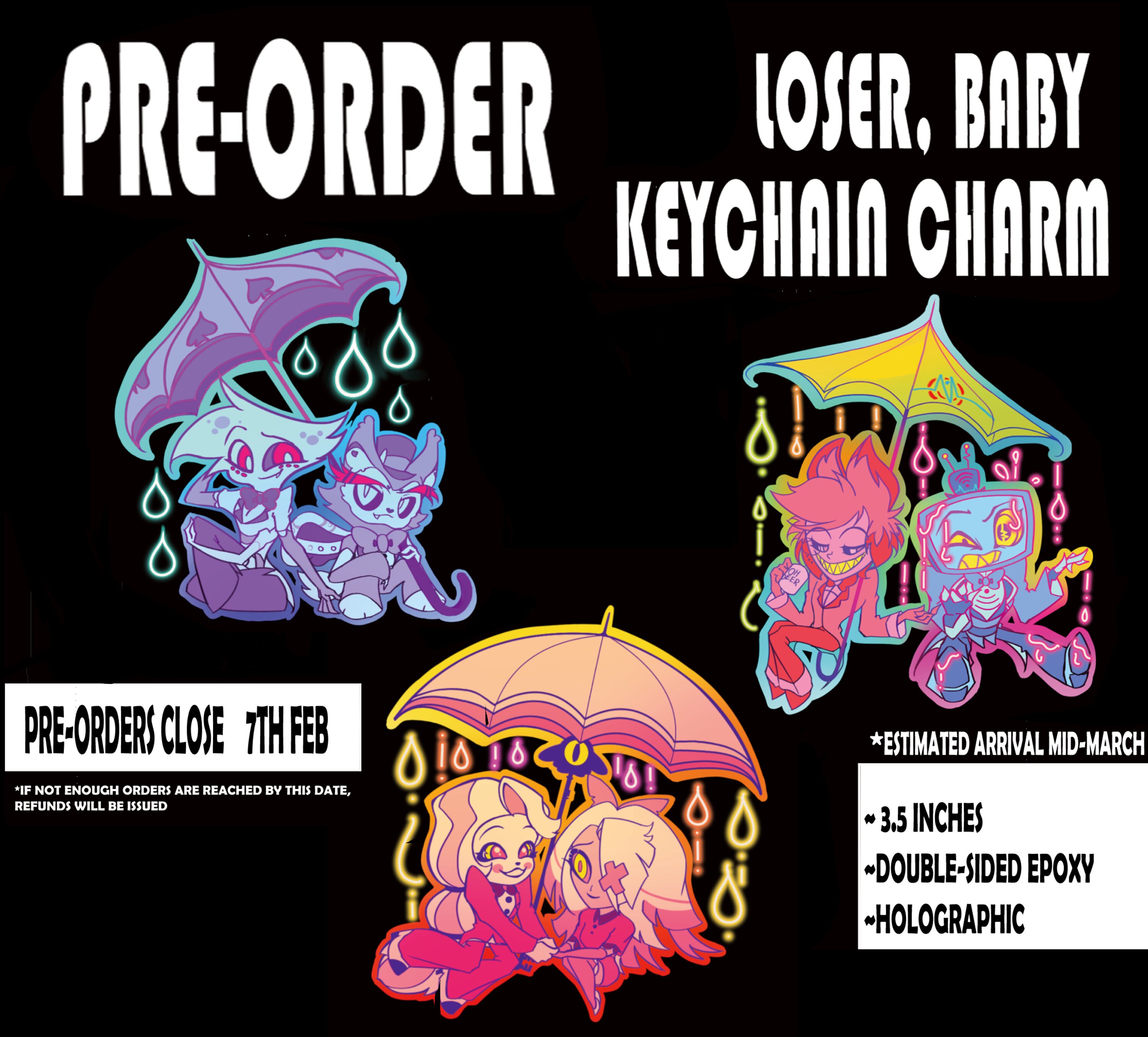 PREORDER // LOSER BABY Keychain Charm Hazbin Hotel huskerdust