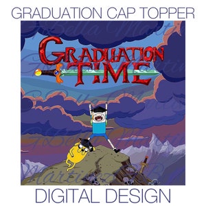 Adventure Time bedrukte afstudeerpet topper DIGITALE DOWNLOAD, PNG