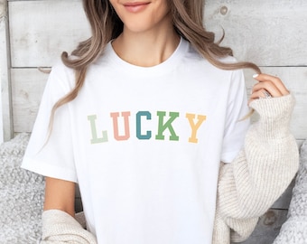 Lucky Graphic Tee, Comfy Oversized Cotton Shirt