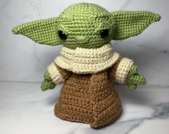 Handgemachtes gehäkeltes Grogu Kuscheltier | Star Wars inspirierte Stofftier