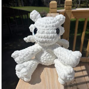 Light Fury Night Fury Inspired Medium Dragon Plushie | Made to Order | Custom Plush | Medium Crochet Sitting Toothless | HTTYD