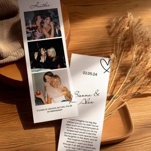 Bridesmaid Photo Strip - Will You be My Bridesmaid Proposal Card, Maid of Honor Wedding Gift, Unique Wedding Favor, Instant Memories