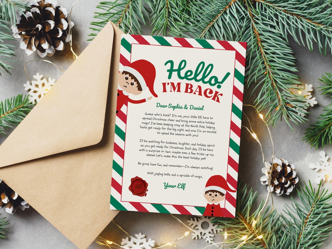 Elf Arrival Letter Santa Letter Template for Kids Christmas Elf Arrival Letter Santa Letter Template for Kids Christmas