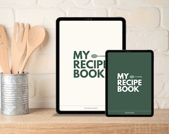 Digital Recipe Book for Goodnotes, Notability, iPad Recipe Journal, Digital Cookbook, Digital Meal Planner, Recipe Book Template, Grocery