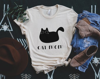 Camiseta "Mamá gata", jersey de lona Bella, regalo para amantes de las mascotas