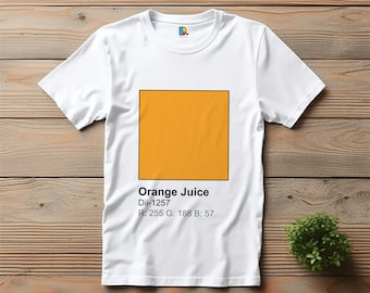 Camiseta con estampado de jugo de naranja, camiseta para amantes de la comida