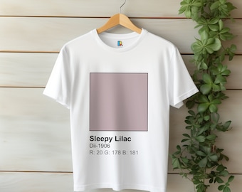 Camisa con estampado de color lila soñoliento, camiseta gráfica