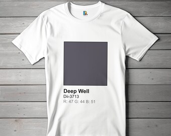 Camiseta con muestra de color Deep Well / Camiseta minimalista con gráfico de muestra de pintura